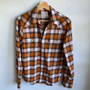 Lucky Brand Flannel Pearl Snap Button Down S